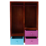 Maxbell 1/6 Doll House Wooden Wardrobe & Clothes Hangers Model Furniture Accessories