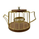 Maxbell Coffee Pod Holder Modern Sturdy Iron Storage Basket for Desktop Cafe Kitchen gold