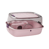 Maxbell Hamster Cage Transparent Ventilation House for Guinea Pigs Sugar Glider Rats Pink