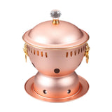 Maxbell Alcohol Burner Hot Pot Copper Pot Buffet Hot for Family Gathering BBQ Parties Rose Gold