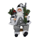 Maxbell Santa Claus Figure with Gift Bag and Presents for Holiday Office Decoration Gray