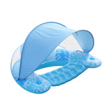 Maxbell Inflatable Pool Float with Large Canopy Float Bed for Water Funs Party Travel blue