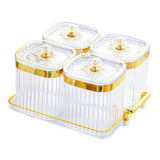 Maxbell Dried Fruit Tray with Lid Divided Serving Dishes for Candy Appetizer Cookies Clear 4 Grid