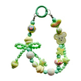 Maxbell Beaded Keychain Phone Charm Backpack Accessories Keyring for Kids Women Gift green