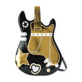 Maxbell Guitar Shaped Backpack Fashion Trendy Guitar Purse for Dating Shopping Party Black