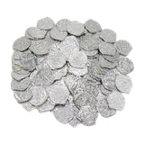 Maxbell 100x Gold Coin DIY Shiny Treasure Chest Spanish Doubloon Novelty Pirate Coin argent