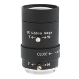 Maxbell CCTV Industrial Camera Varifocal 5-50mm Manual IRIS Zoom CS Mount Lens Format 1/3'' (Black) - Aladdin Shoppers