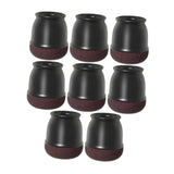 Maxbell 8Pcs Chair Leg Floor Protectors Carpet Nonslip Furniture Leg Cover Pads Caps Black