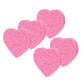 Maxbell Maxbell 5Pcs Heart Shaped Face Cleansing Sponge Washing Pad Makeup Removal Puff Pink