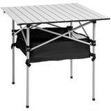 Portable Camping Table w/ Mesh Bag & Steel Frame Hiking Furniture