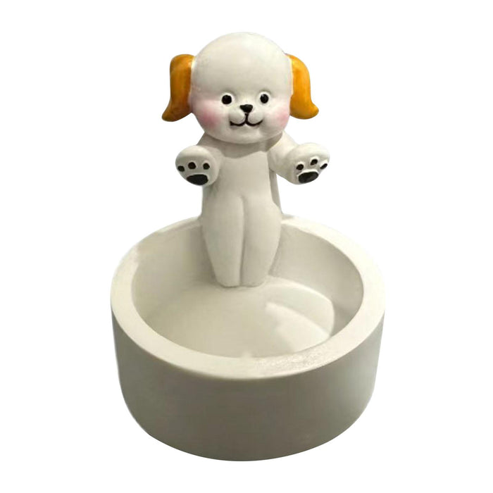 Maxbell Candle Stand Candle Base Resin Candle Holder Decor for Desktop Party Wedding Dog Shape