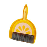 Maxbell Mini Dustpan and Brush Set Toddlers Broom Set for Kitchen Age 3-6 Boys Girls lemon