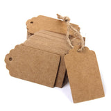 Maxbell 4x100 Kraft Paper Hang Tag Luggage Wedding Party Gift Cards + String Brown