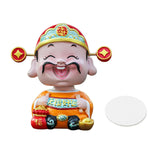 Maxbell Resin Cai Shen Statue 2024 Chinese New Year Decor for Bedroom Bookshelf Good Luck