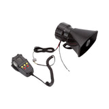 Light-emitting diode warning light, waterproof flashing light, 12V/48V/60V, security patrol Black 12V 5-Tone Megaphone
