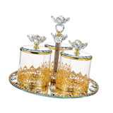 Maxbell Glass Storage Jars Set Nordic Appetizer Serving Plate for Fruit Snacks