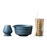 Maxbell Japanese Matcha Whisk Set Tools Matcha Bowl Set for Dining Room Kitchen Home Dark Blue