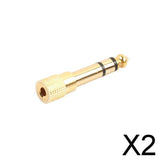 Maxbell 2x6.35mm Male to 3.5mm Female Headphone Stereo 1/4" Audio Jack Adapter Plug