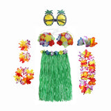Maxbell 3xhawaiian Skirt Costume Set Fancy Dress Luau National Dress Cosplay 60cm Green