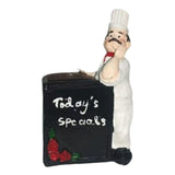 Maxbell Chef Figurine Resin Housewarming Gifts Accent Figure for Coffee Home Kitchen Blackboard Chef