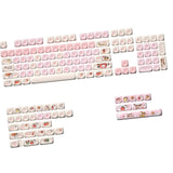 Maxbell Mechanical Keyboard Keycaps Replacement Clear Word Heat Sublimation Key Caps Pink 140 Keys