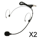 Maxbell 2xDouble Ear Hook Wired Headset Headworn Microphone Black XLR 4Pin