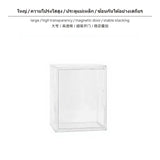 Maxbell 2-Piece Acrylic Transparent Display Case for Plush Doll & Figurine Storage, Stackable Dustproof Organizer Box, attractive closure Door, Desktop Showcase for Collectibles Large