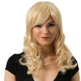 Maxbell 22'' Women Long Curly Wavy  Wig Heat Resistant Huamn Hair Wigs w/ Bang