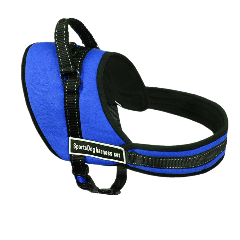 Maxbell Maxbell Comfortable Medium Large Dog Pet Adjustable Vest Chest Harness Blue Size S