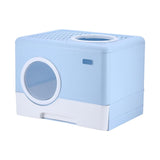 Pet Cat Litter Box Toilet Closed Easy Clean Kitty Litter Box for Indoor Blue - Aladdin Shoppers