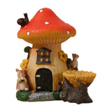 Maxbell Mushroom House Statue Compact DIY Decoration for Courtyard Balcony Flowerpot
