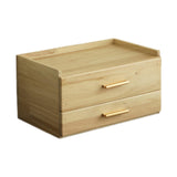 Maxbell Coffee Pod Drawer Double Tier Desktop Storage Box for Office Cabinet Counter Wood Color