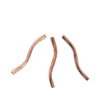 Maxbell 100 Pcs Engraved Pattern Tube Swirl Noodle Brass Beads DIY Jewelry 24mm