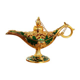 Maxbell Maxbell Statue Genie Lamp Washing Light Wedding Oil Lamp Metal Collection Decor Green