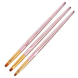 Maxbell Maxbell 3Pcs Flat UV Gel Brushes Nail Art DIY Acrylic Painting Brush Manicure Tools