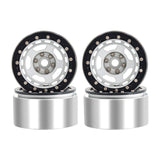 Maxbell 4Pcs RC Wheel Rim Set Replace Metal Wheel Rim Hub for D90 1:10 Scale Vehicle Argent