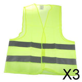 Maxbell 3xNeon Green Safety Vest Jacket for Reflective Strips High Visibility