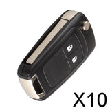 Maxbell 10xUniversal Car Auto Flip Key Fob Case Shell 2 Button for Blank for OPEL