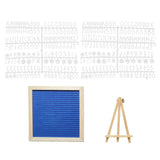 Maxbell Felt Letter Board Decorative Rustic Menu Board with Stand Desktop Ornament Blue