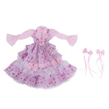 Maxbell 1/3 BJD Pink Floral Lolita Dress With Accessory For Night Lolita Girl Dolls