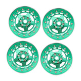 Maxbell 4Pcs RC Wheel Rim Set Replace Metal Wheel Rim Hub for D90 1:10 Scale Vehicle Green