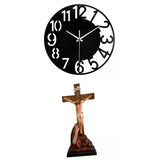 Maxbell Wall Clock Catholic Sculpture Figurine Gift for Bathroom Hotel Bedroom