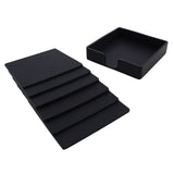 Square Drinks Coaster Silicone Cup Tea Mat Holder Mug Glasses Set Black