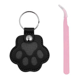 Maxbell Pet Hair Memorial Keychain Wallet PU Leather Hair Collector Portable Pendant Black
