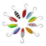 10pcs/set Spinners Spoons Fishing Lures Baits with Single Hook 4cm/6g for Bass Trout Salmon Fishing - Aladdin Shoppers