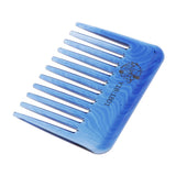 Maxbell Maxbell Wide-Teeth Detangling Curly Hair Comb Mens Back Head Styling Oil Comb Blue