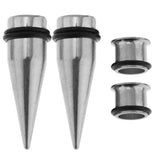 Maxbell 4 Pieces Ear Gauges Stretching Kit Stainless Steel Flare Plug Tapper 10mm - Aladdin Shoppers