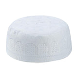 Islamic Muslim Mens Prayer Kufi Hat Skull Cap Turkish Namaz Topi White