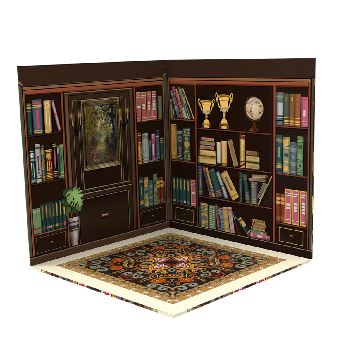 Maxbell 1/6 Scale Backdrop Storage Display for Action Figures Mini Diecast Car Dolls Book room