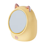 Maxbell Makeup Storage Box Tabletop Mirror Jewelry Organizer for Bathroom Countertop Yellow